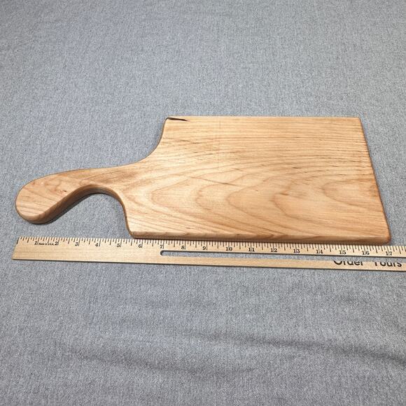 Handcrafted Cutting Board Curved Handle Made from Maple Hardwood Rustic Kitchen - Picture 5 of 5